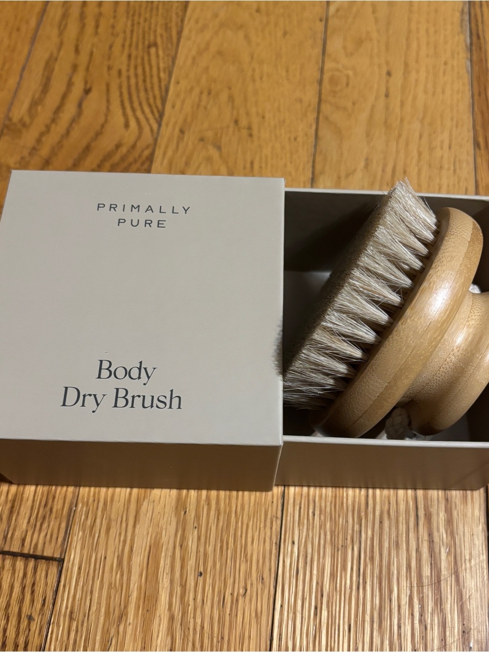 Primally Pure Natural Wood Body Dry Brush — Cream Bristles